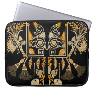 Egyptisk konst traditionell guld gräns skapar hand laptop fodral