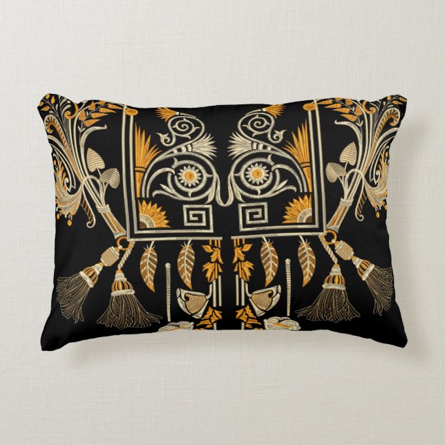 Egyptisk konst traditionell guld gräns skapar hand prydnadskudde (Framsidan)