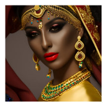 Egyptisk kvinna Exotic Headscarf guld grönt blue