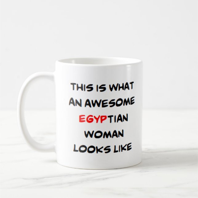 egyptisk kvinna, fantastisk kaffemugg (Vänster)