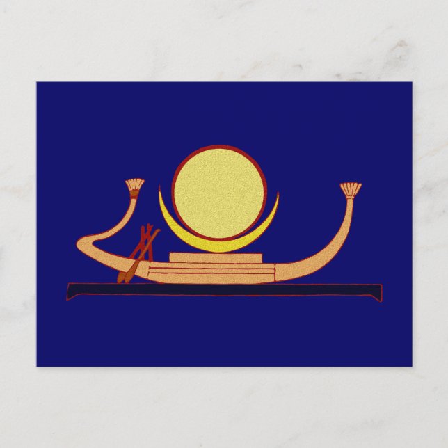Egyptisk månbåt egypt moon roddbåt skiff vykort (Framsida)