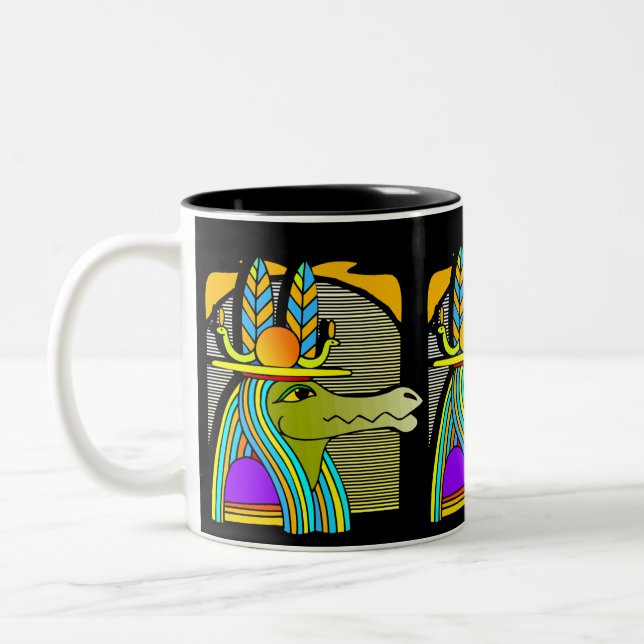 Egyptisk mugg för hieroglyphicsdesignkaffe (Vänster)