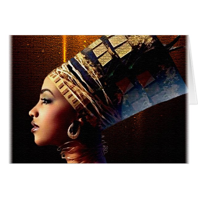 Egyptisk Nubisk Drottning • Vykort Hälsningskort (Framsidan Horizontal)