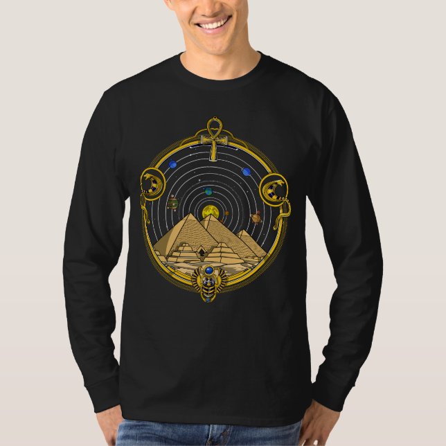 Egyptisk pyramids astronomi t shirt (Framsida)