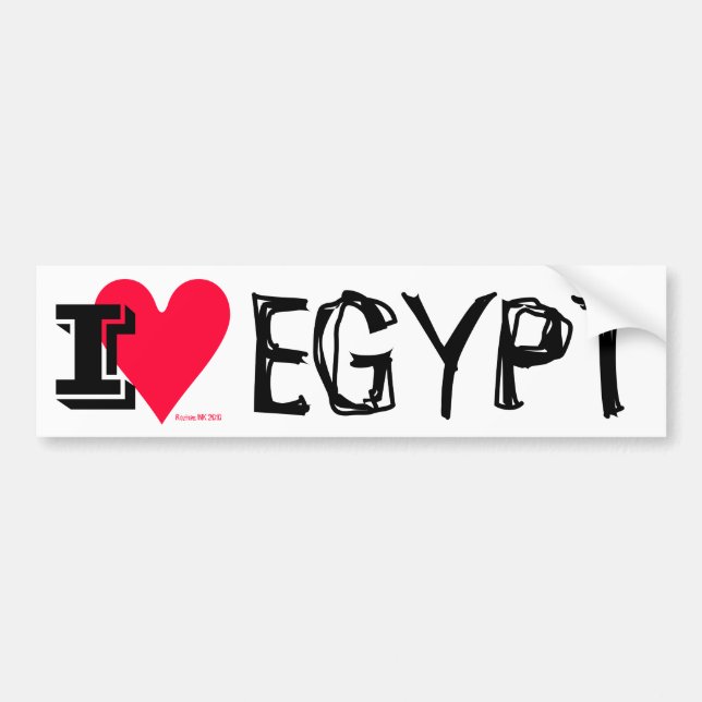 Egyptisk Revolution - I Kärlek Egypten (Masr) Bildekal (Framsidan)
