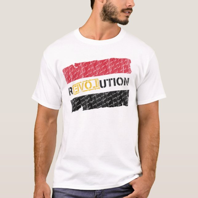 Egyptisk revolution (randen bleknar), t-shirt (Framsida)