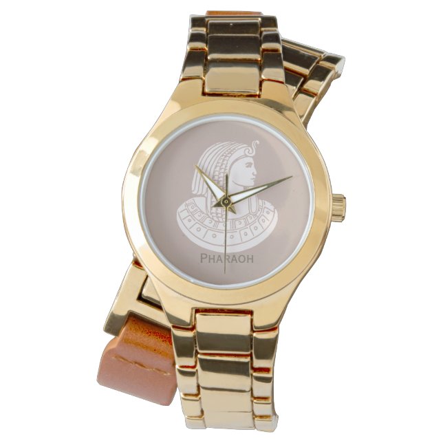 Egyptisk Ro Pharaoh Rosa Stone Stil Egypten Armbandsur (Framsida)