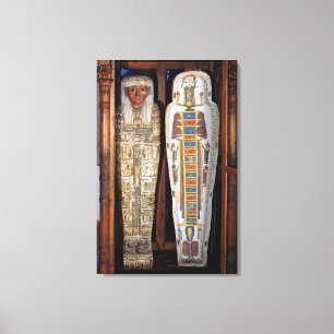 Egyptisk sarkofag som täckas med hieroglyphics (p canvastryck