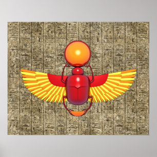 Egyptisk Scarab Poster