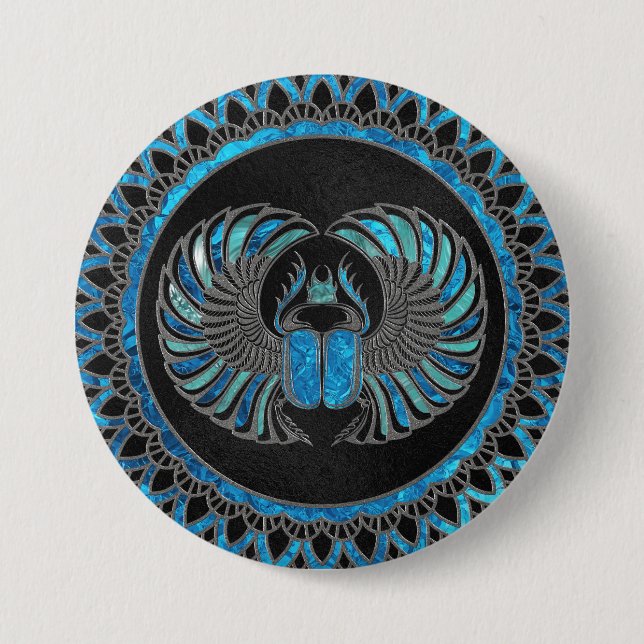 Egyptisk Scarabskalbagge - guld- och Knapp (Framsida)