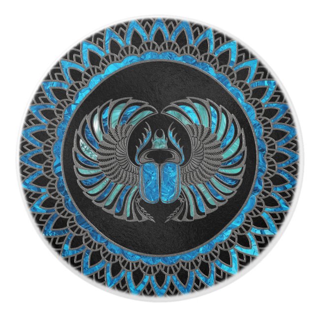 Egyptisk Scarabskalbagge - guld- och Knopp (Framsidan)