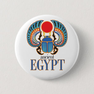 Egyptisk scarabskalk.Förgiftande Egypten Knapp