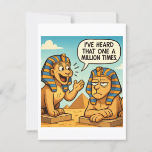 Egyptisk Sfinx Humor Serieteckning Postkort Vykort