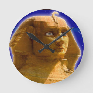 Egyptisk sfinx på Giza Art Design Rund Klocka