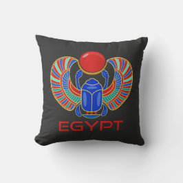 Egyptisk Skarabé med ordet Egypten Kastkudde Kudde