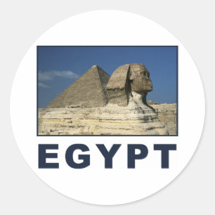 Egyptisk Sphinx Runt Klistermärke