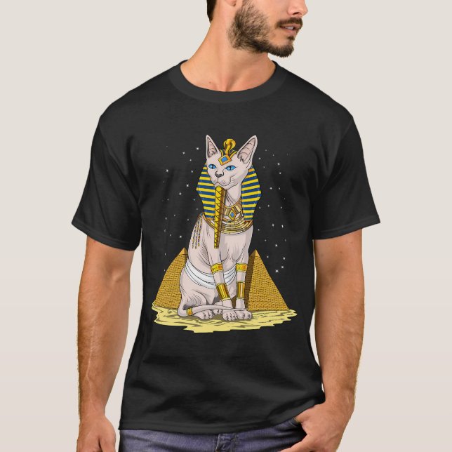 Egyptisk Sphynx Katt Farao T Shirt (Framsida)