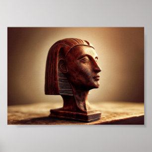 Egyptisk staty av en gudinna poster