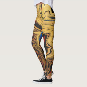 Egyptisk Stil Abstrakt Färg Designad Leggings