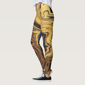 Egyptisk Stil Abstrakt Färg Designad Leggings