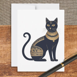 Egyptisk svart katt Elegant kattdjur Vykort