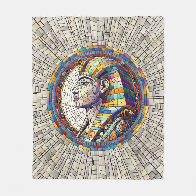 Egyptisk Underbar Sphinx-Mosaic Art Fleecefilt (Framsidan)