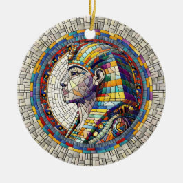 Egyptisk Underbar Sphinx-Mosaic Art Julgransprydnad Keramik