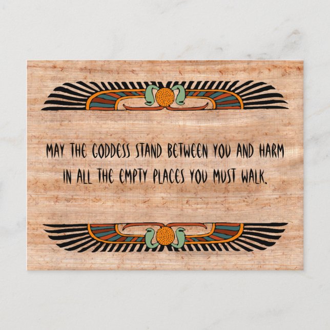 Egyptisk välsignelsevykort (gudinnan) vykort (Framsida)