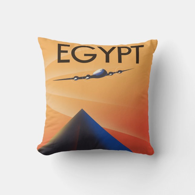 Egyptisk vintage resereseaffisch kudde (Framsida)