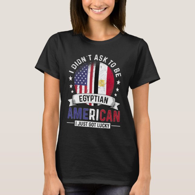 Egyptiska amerikanska Land Flaggor Pride Land Eg T Shirt (Framsida)