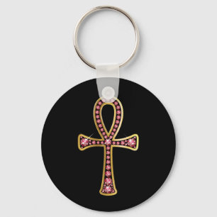 Egyptiska Anhk med "rubyen" Keychain Nyckelring
