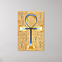Egyptiska Ankh - Guld och Blue Design