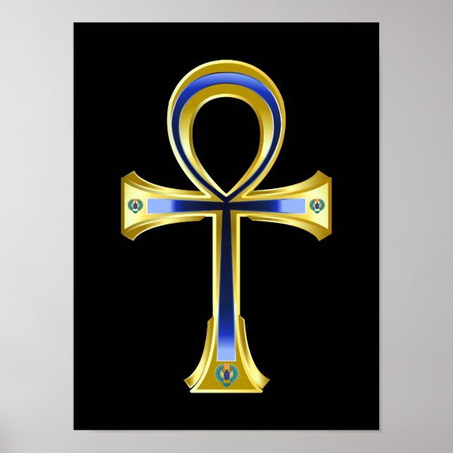 Egyptiska Ankh och Scarabs Poster (Framsidan)