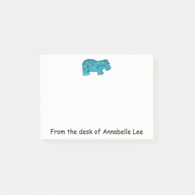 Egyptiska anteckningar i lycklig Hippo Post-it Block (Framsida)