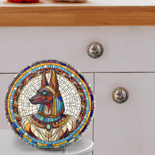 Egyptiska Anubis-Mosaic Art Knopp
