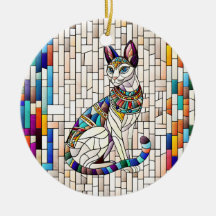 Egyptiska Cat-Mosaic Art