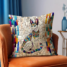 Egyptiska Cat-Mosaic Art Kudde
