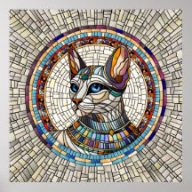 Egyptiska Cat-Mosaic Art