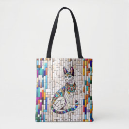 Egyptiska Cat-Mosaic Art Tygkasse