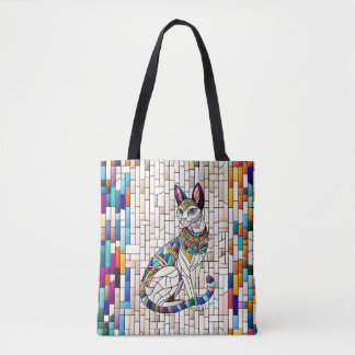 Egyptiska Cat-Mosaic Art Tygkasse