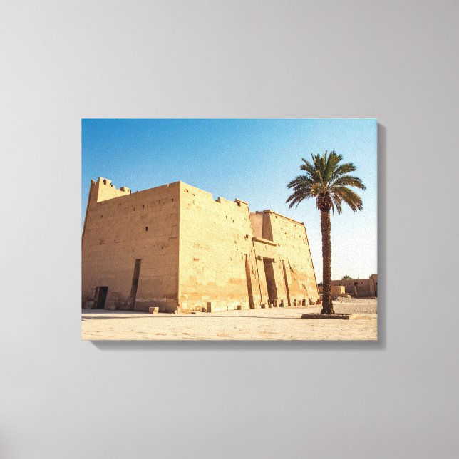 Egyptiska Citadellet med Palmer Canvastryck (Framsida)