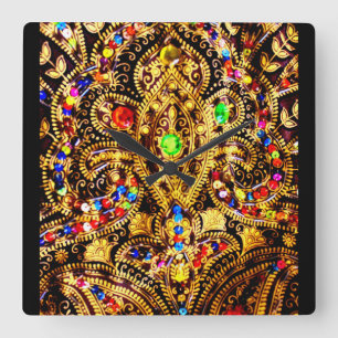 Egyptiska Dress Mönster Fyrkantig Klocka