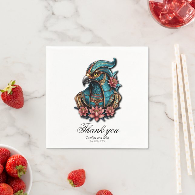 Egyptiska Falcon Gud. Pappersservett (Insitu)