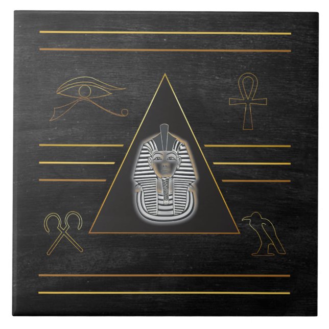 Egyptiska faraoh Hieroglyph Kakelplatta (Framsidan)