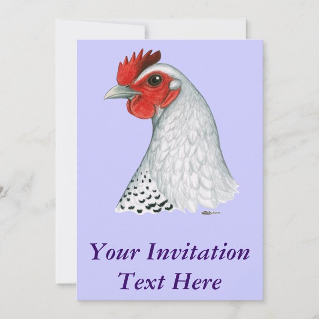 Egyptiska Fayoumi: Silver Hen Inbjudningar (Framsida)