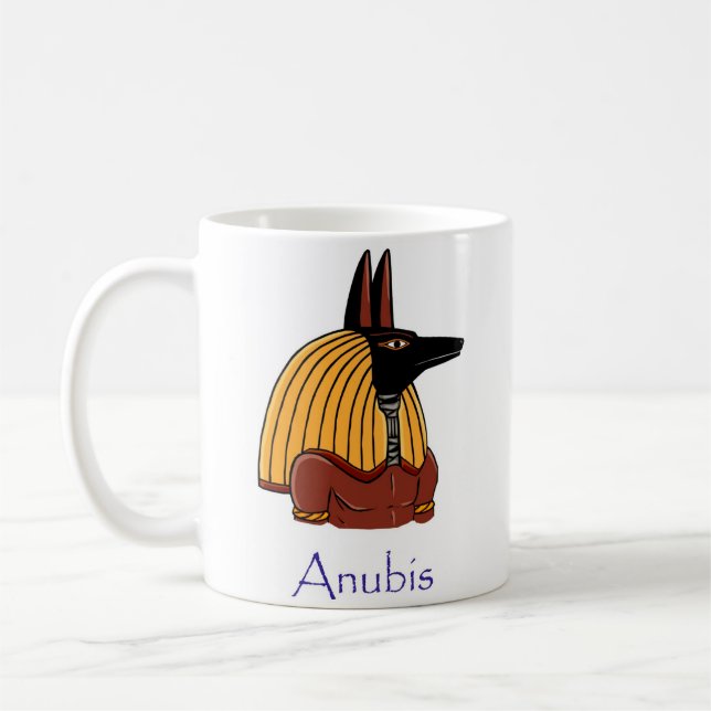 Egyptiska gud Anubis (namngiven) Kaffemugg (Vänster)