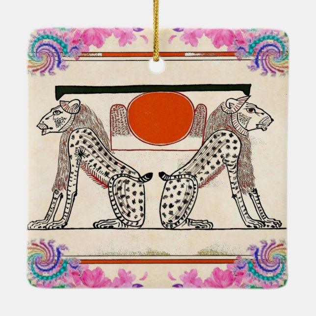 Egyptiska gudar julgransprydnad keramik (Baksida)