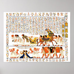 Egyptiska gudar och hieroglyfer bilder poster