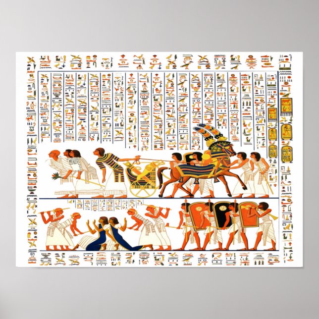 Egyptiska gudar och hieroglyfer bilder poster (Framsidan)