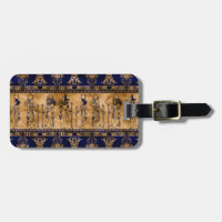 Egyptiska gudar och Ornamental gräns - Blue guld
